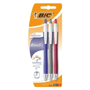 (NET) BIC Atlantis Exact Ballpoint Pens Fine Point 3 pcs