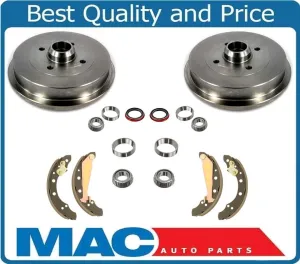 New Rear Brake Drums Bearings Seals Shoes 9Pc Kit for Volkswagen Cabrio 95-01