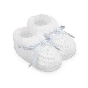 Newborn Hand Crochet W/ Ribbon Bootie 2681