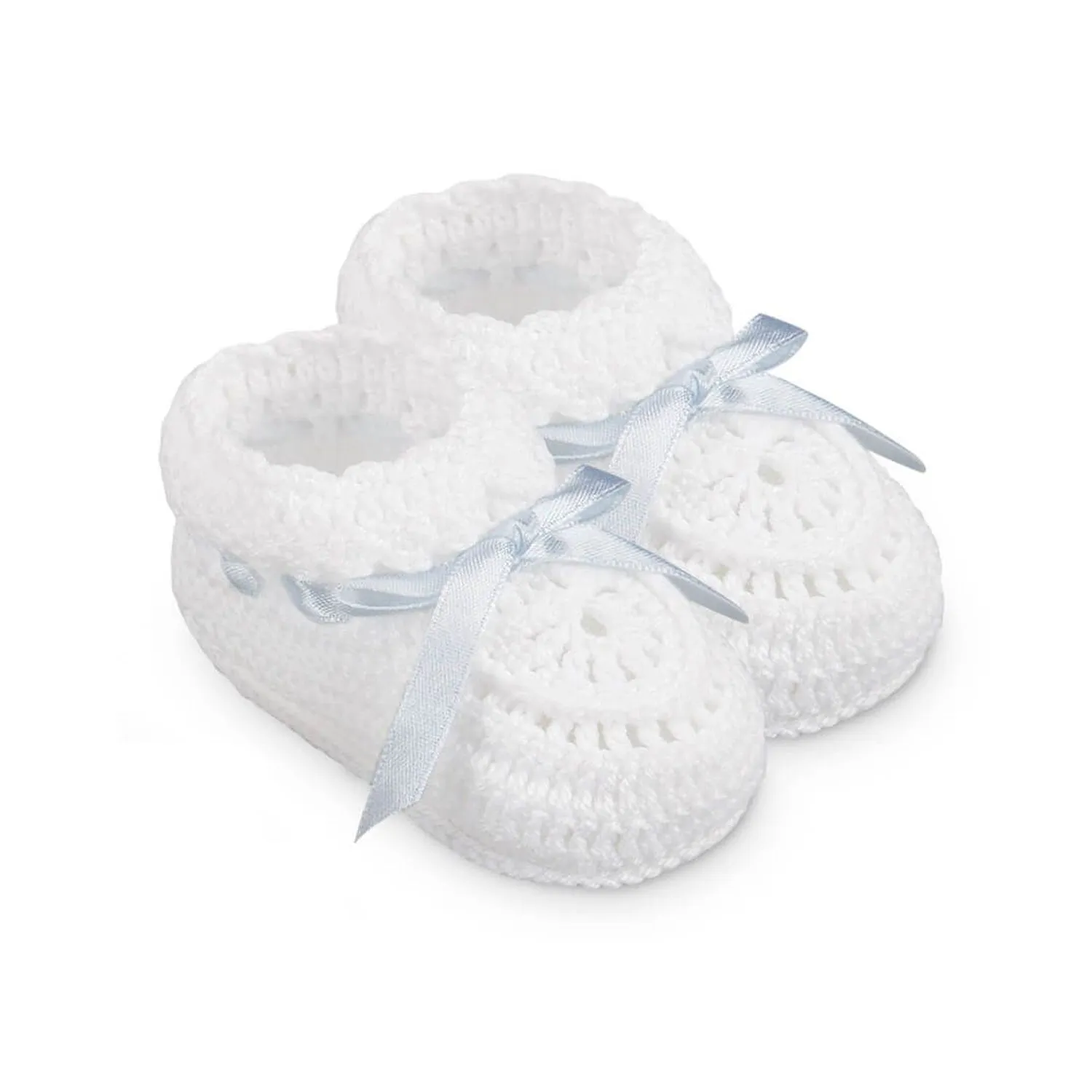 Newborn Hand Crochet W/ Ribbon Bootie 2681