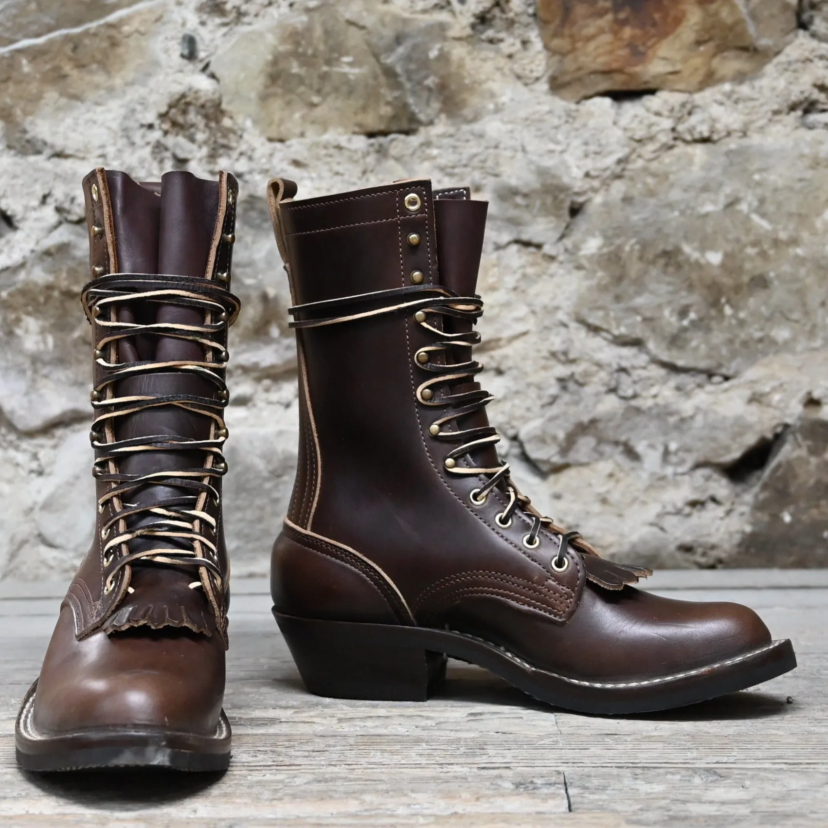 Nicks Rancher Boot in Chrome-Tanned Brown Heritage Leather