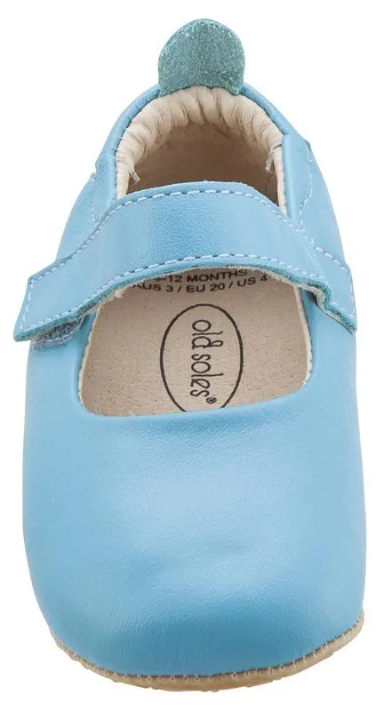 Old Soles Girl's Gabrielle Turquoise Blue Soft Leather Mary Jane Crib Walker Baby Shoes