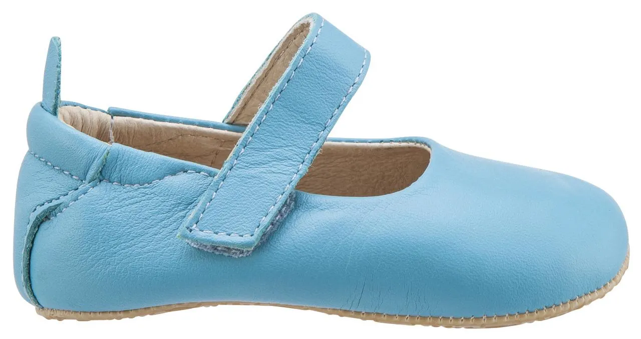 Old Soles Girl's Gabrielle Turquoise Blue Soft Leather Mary Jane Crib Walker Baby Shoes