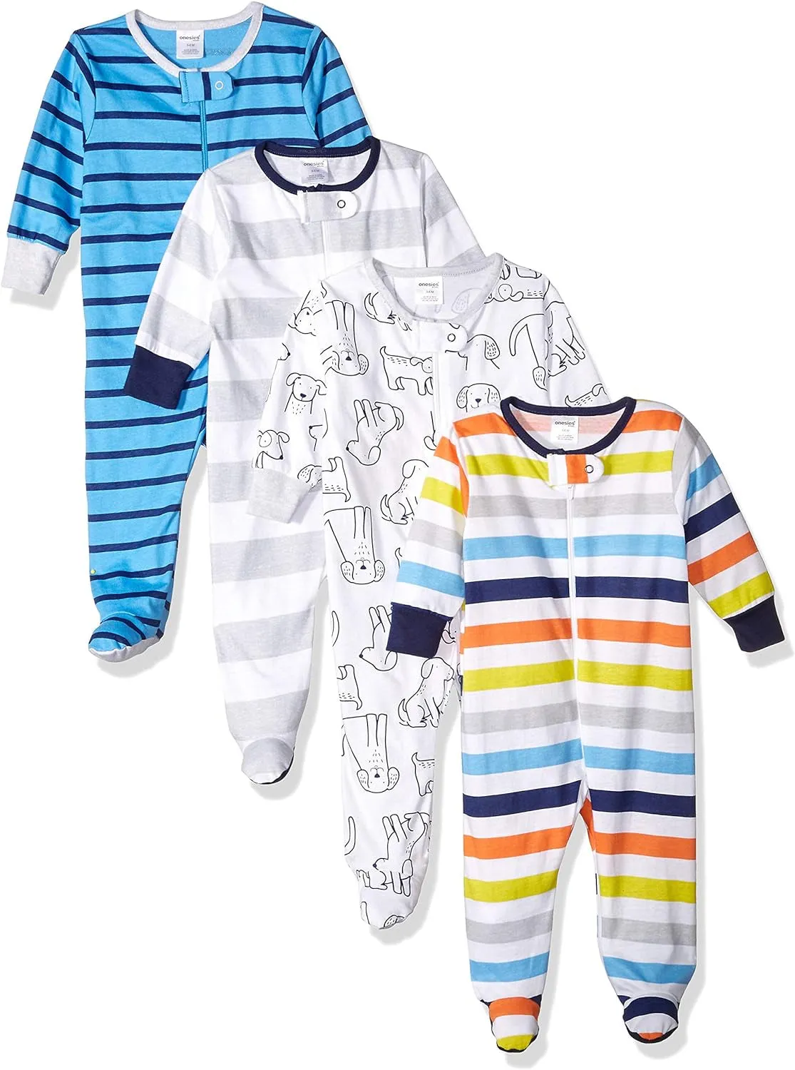 Onesies Brand Baby Boys' 4-Pack Sleep 'N Play Footies