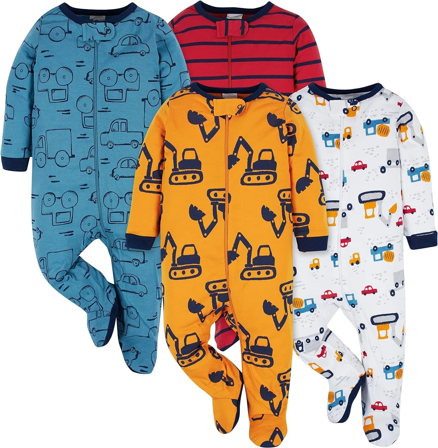 Onesies Brand Baby Boys' 4-Pack Sleep 'N Play Footies