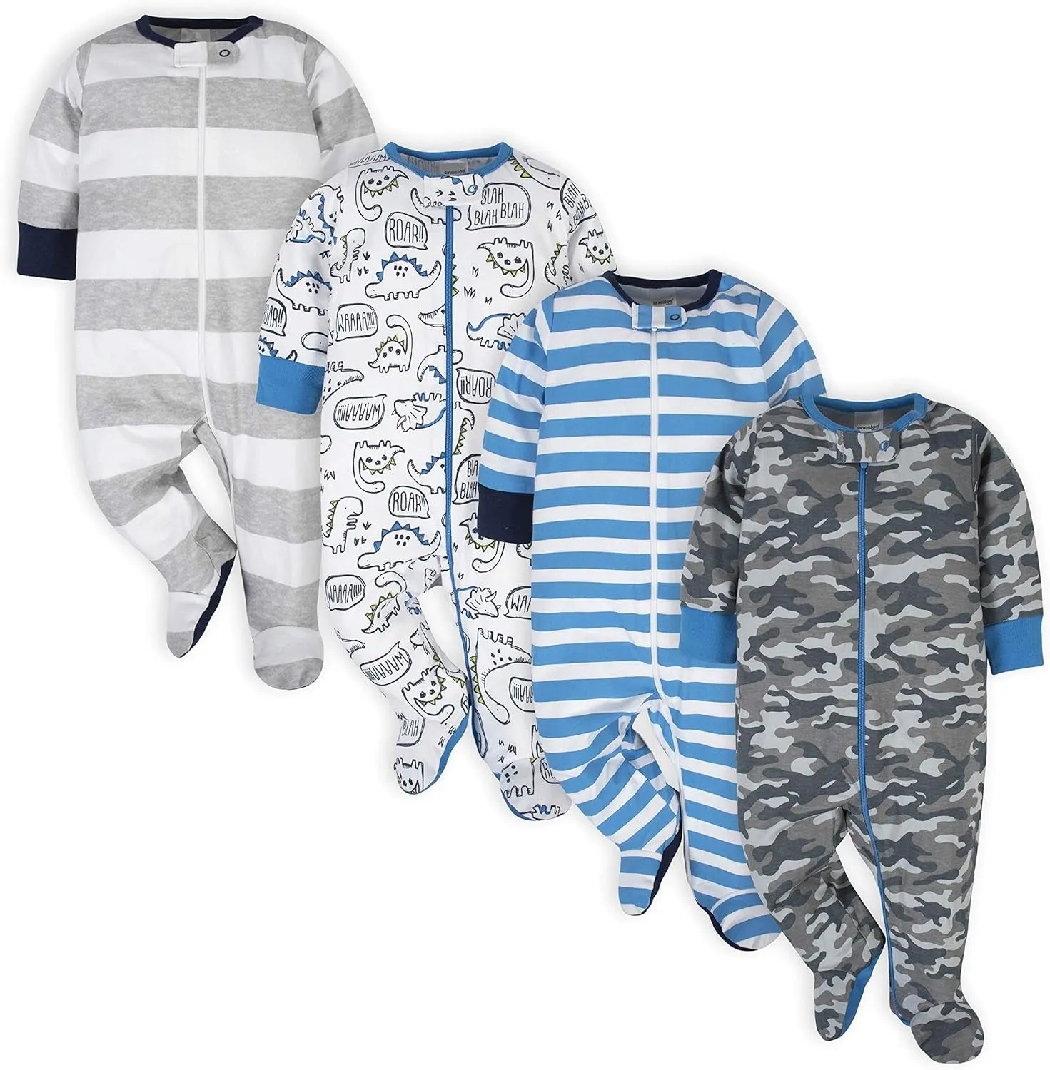 Onesies Brand Baby Boys' 4-Pack Sleep 'N Play Footies