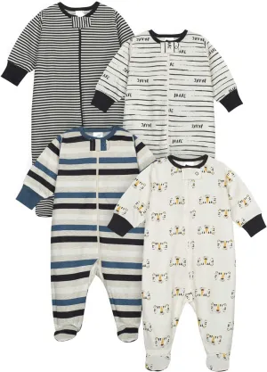 Onesies Brand Baby Boys' 4-Pack Sleep 'N Play Footies