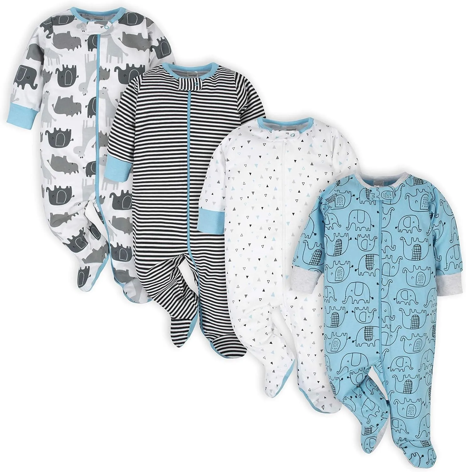 Onesies Brand Baby Boys' 4-Pack Sleep 'N Play Footies