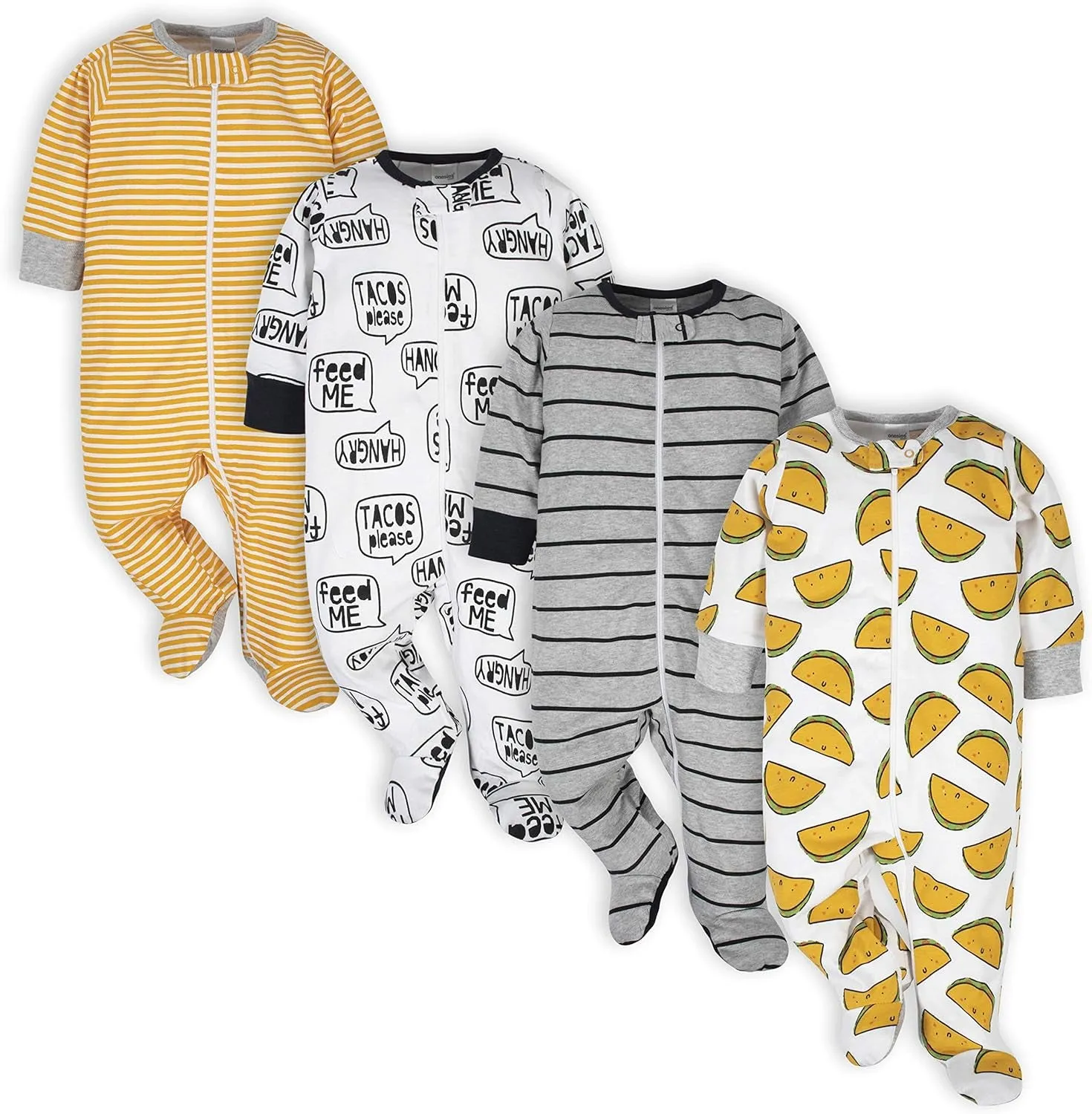 Onesies Brand Baby Boys' 4-Pack Sleep 'N Play Footies