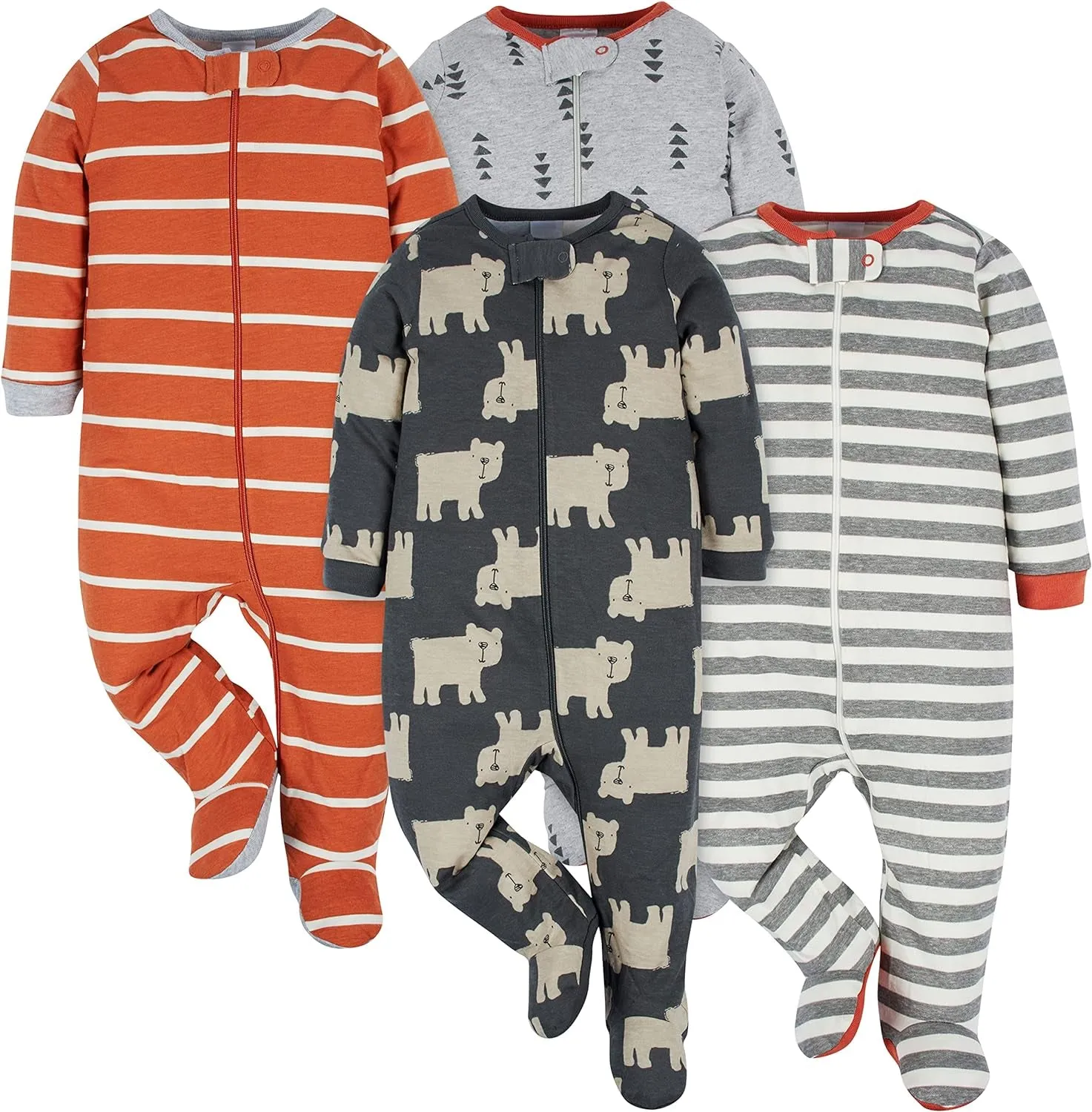 Onesies Brand Baby Boys' 4-Pack Sleep 'N Play Footies