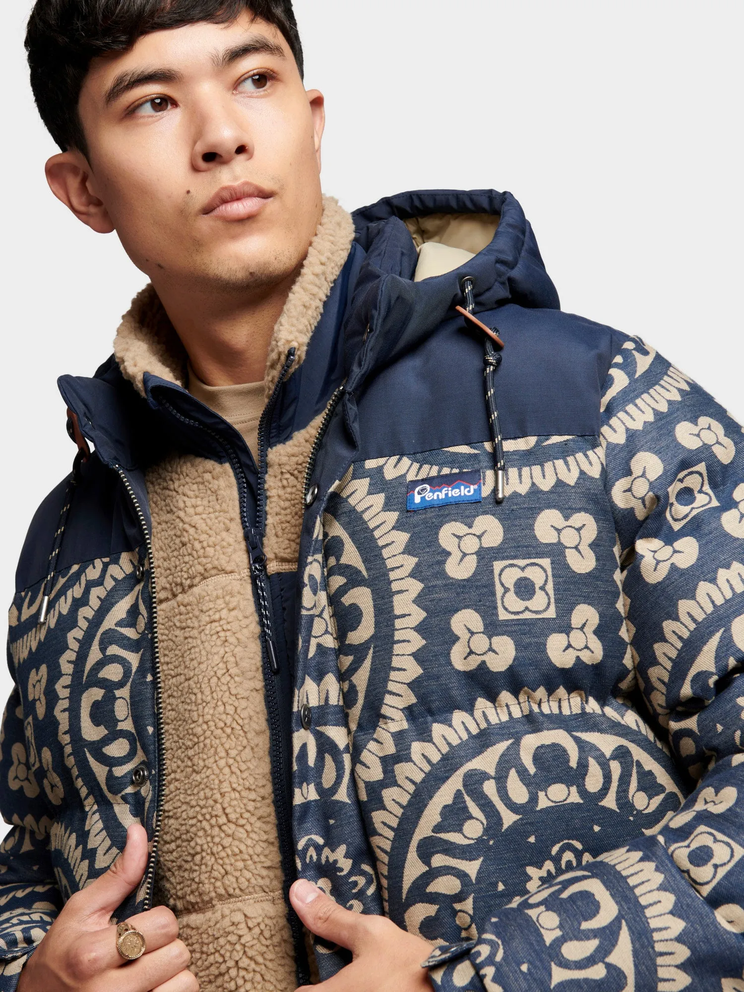 Penfield Mens Jacquard Bowerbridge Jacket Navy Blue