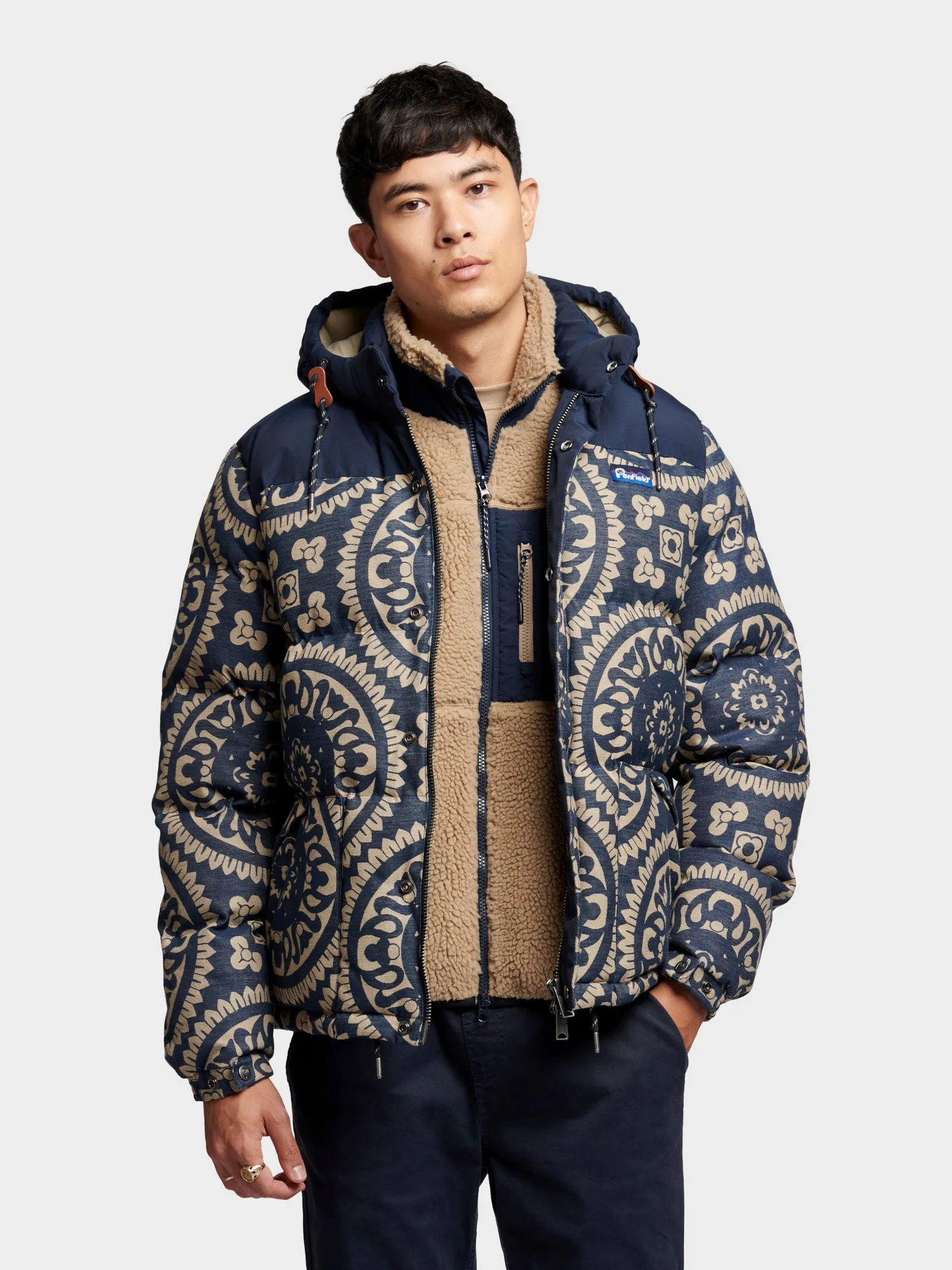 Penfield Mens Jacquard Bowerbridge Jacket Navy Blue