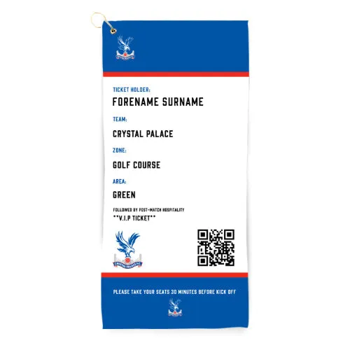 Personalised Crystal Palace FC Ticket Golf Towel