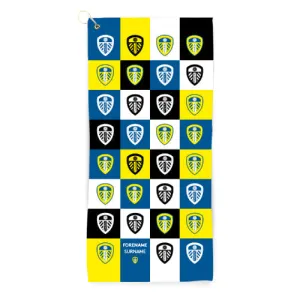 Personalised Leeds United Chequered Golf Towel