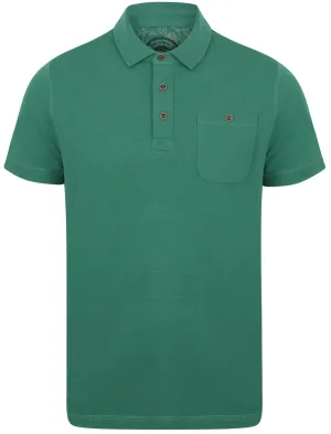 Plata Cotton Jersey Slub Polo Top In Mallard Green - South Shore