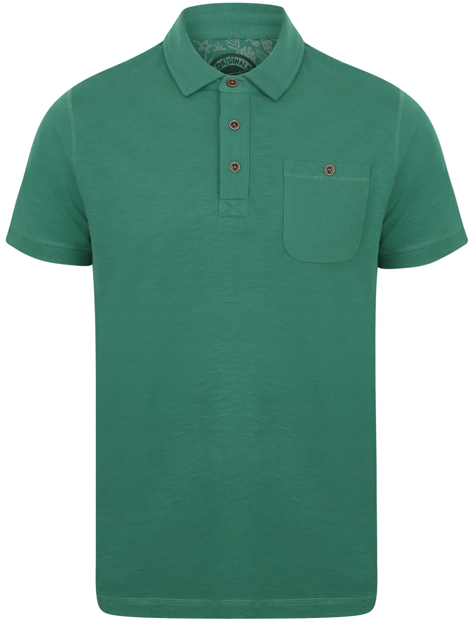 Plata Cotton Jersey Slub Polo Top In Mallard Green - South Shore