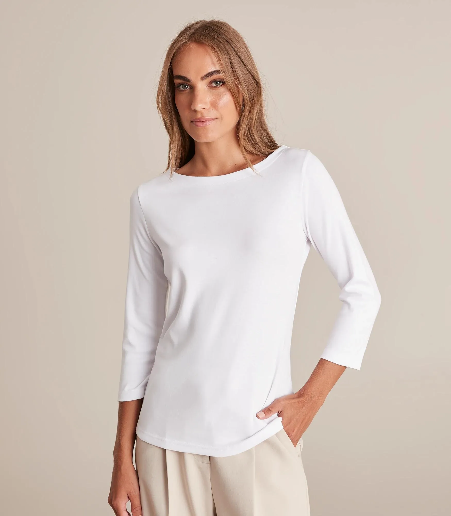 popular  Isabel Boat Neck Top - Preview - White