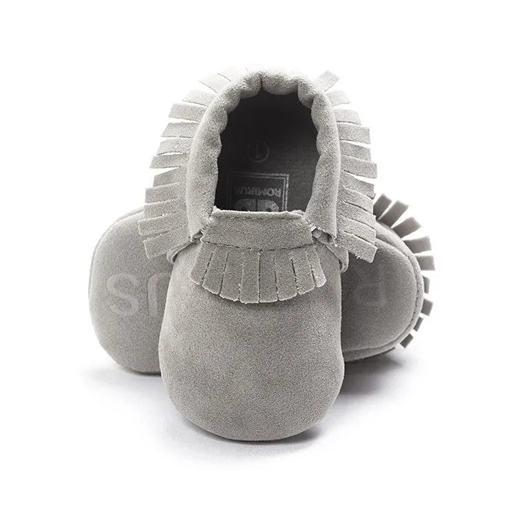 PU Suede Leather Newborn Baby Boy Girl Baby Moccasins Soft Moccs Shoes Bebe Fringe Soft Soled Non-slip Footwear Crib Shoes