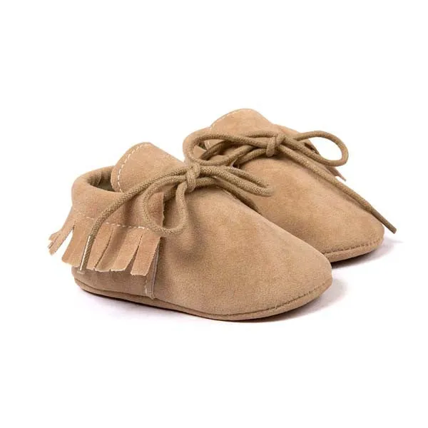 PU Suede Leather Newborn Baby Boy Girl Moccasins Soft Moccs Shoes Bebe Fringe Soft Soled Non-slip Footwear Crib Lace-up Shoe