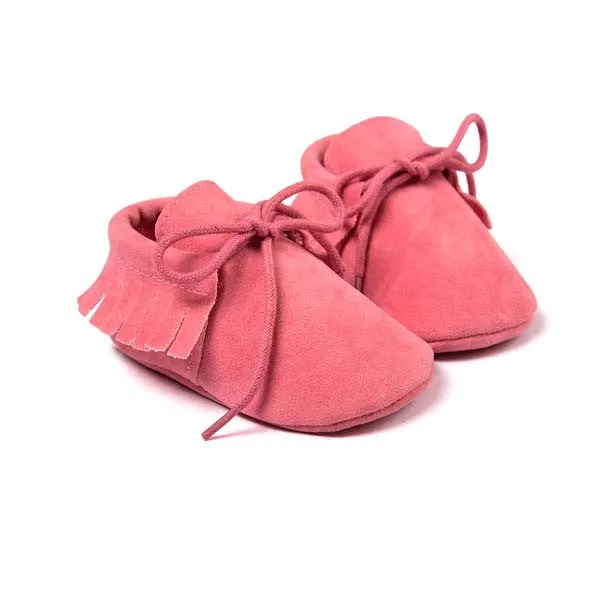 PU Suede Leather Newborn Baby Boy Girl Moccasins Soft Moccs Shoes Bebe Fringe Soft Soled Non-slip Footwear Crib Lace-up Shoe