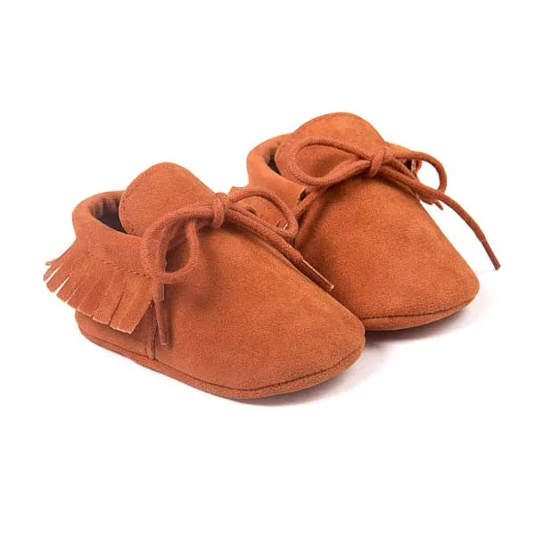 PU Suede Leather Newborn Baby Boy Girl Moccasins Soft Moccs Shoes Bebe Fringe Soft Soled Non-slip Footwear Crib Lace-up Shoe