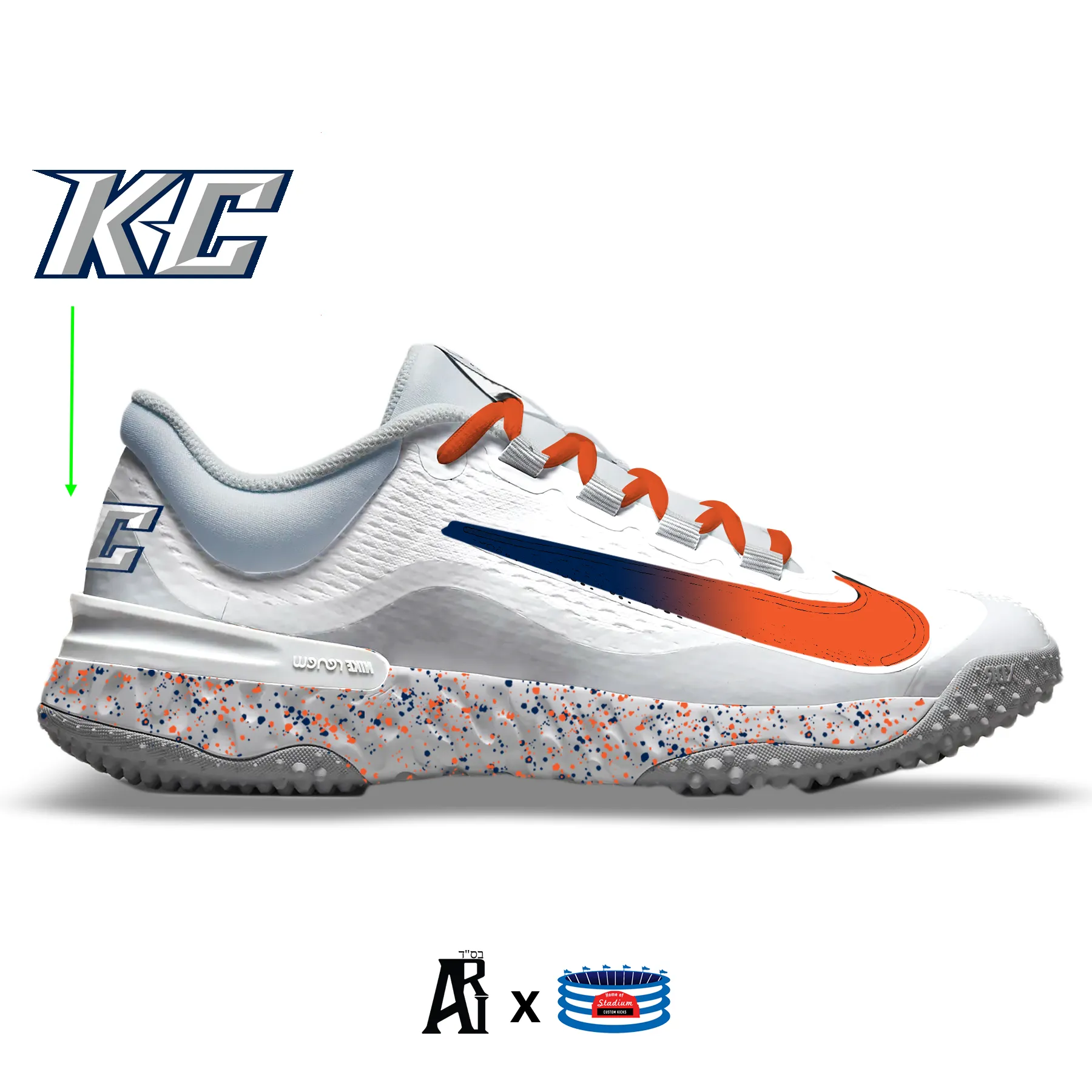 "Keystone College" Nike Alpha Huarache Elite 4 Turfs by Stadium Custom Kicks