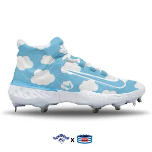 "Up in the Clouds" Nike Alpha Huarache Elite 4 Mid Cleats by Stadium Custom Kicks