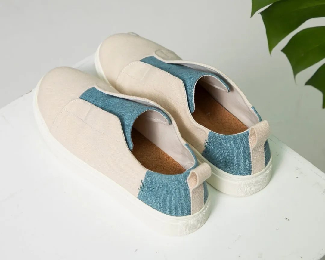 Recycled Canvas Slip-On Shoes in AQUAMARINE (For Him & Her)