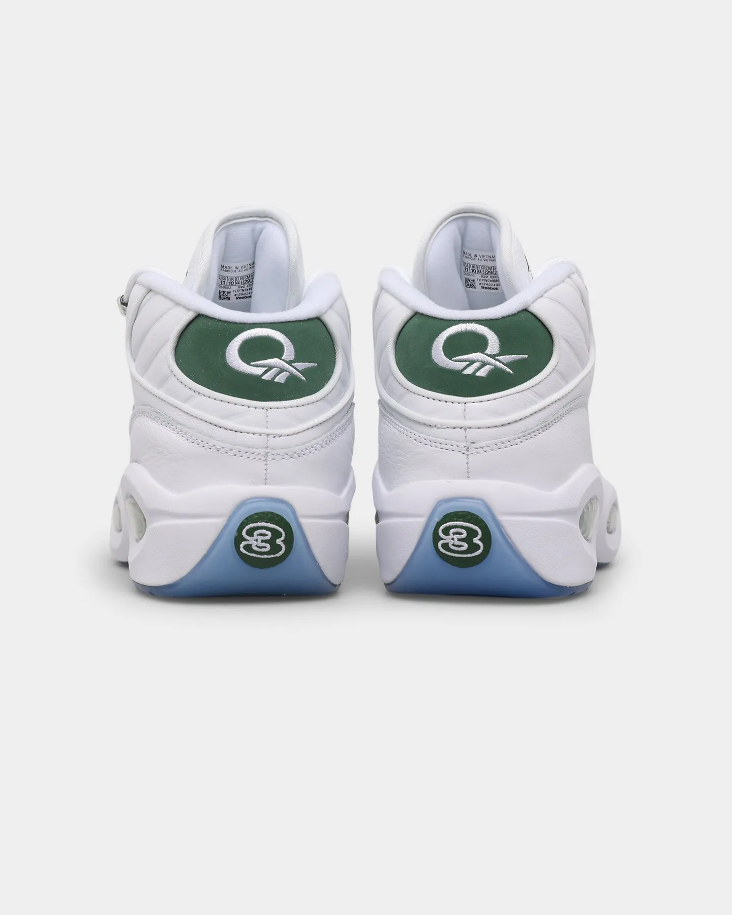 Reebok Question Mid "Green Toe" Ftwr White/Pine Green