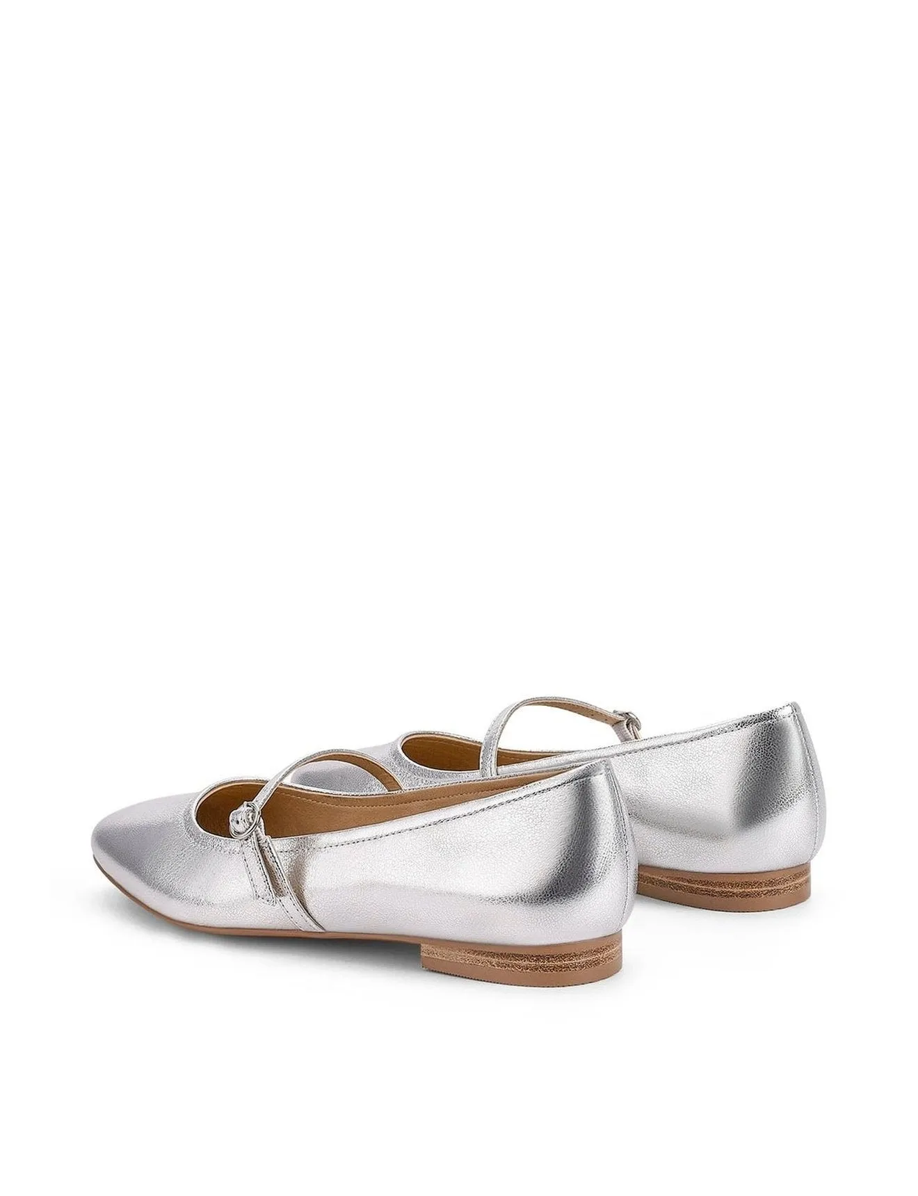 Rey Mary Jane Ballet - Silver Metallic Leather