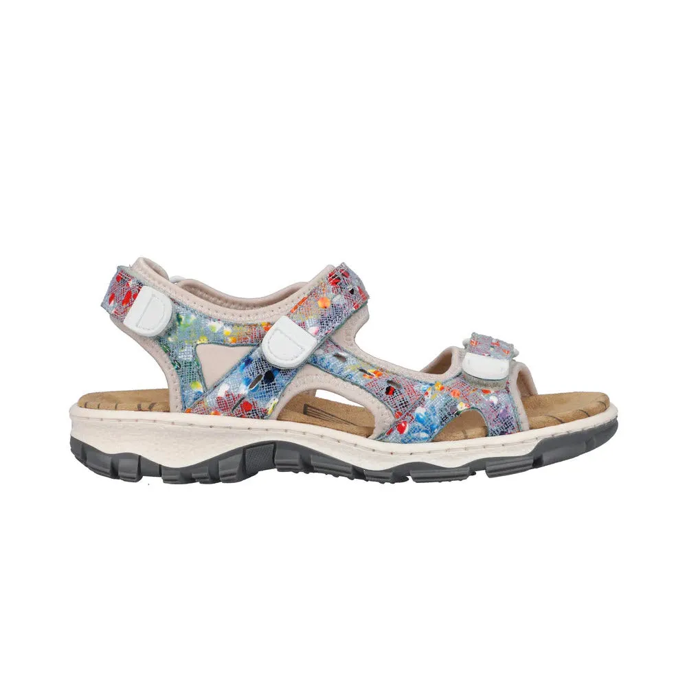 RIEKER SPORT SANDAL FLORAL MULTI - WOMENS