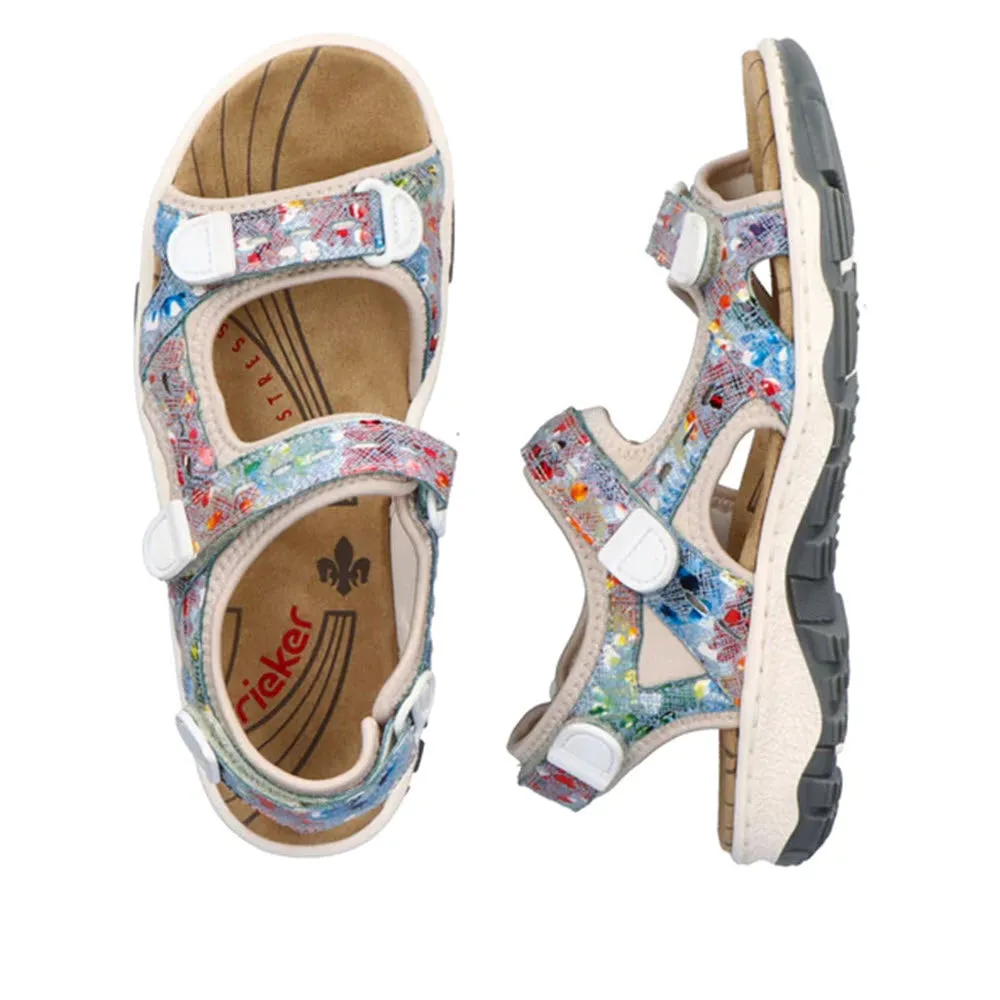 RIEKER SPORT SANDAL FLORAL MULTI - WOMENS