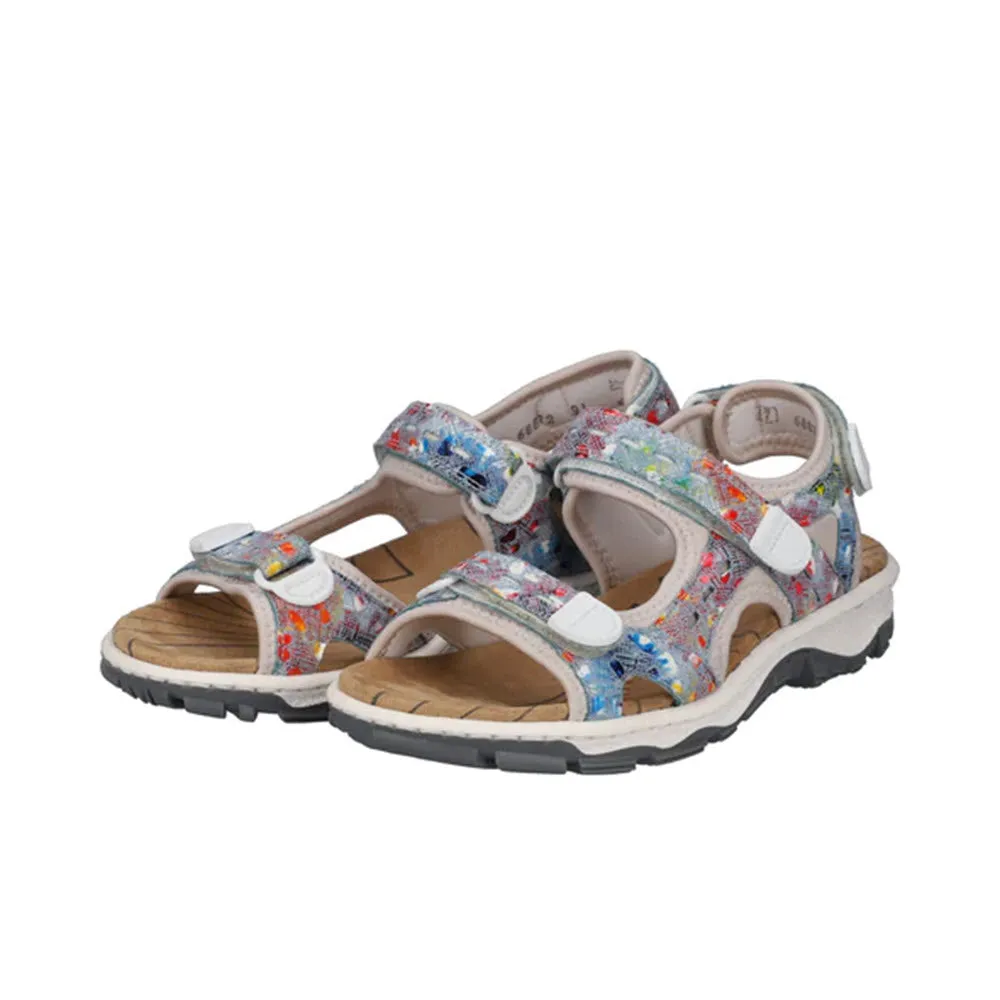 RIEKER SPORT SANDAL FLORAL MULTI - WOMENS