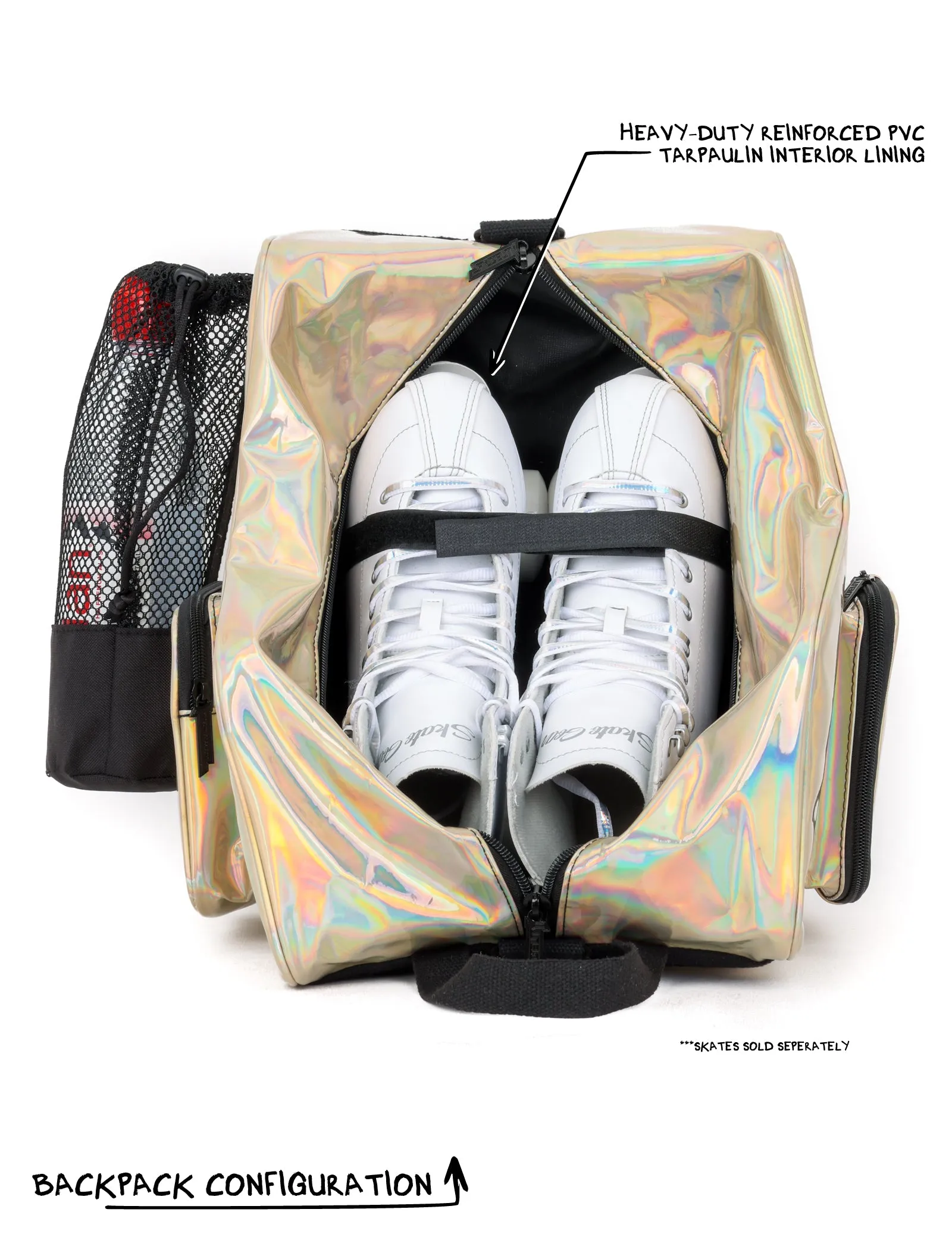 Roller Skate Backpack | Freewheelin' | Laser Rose Gold