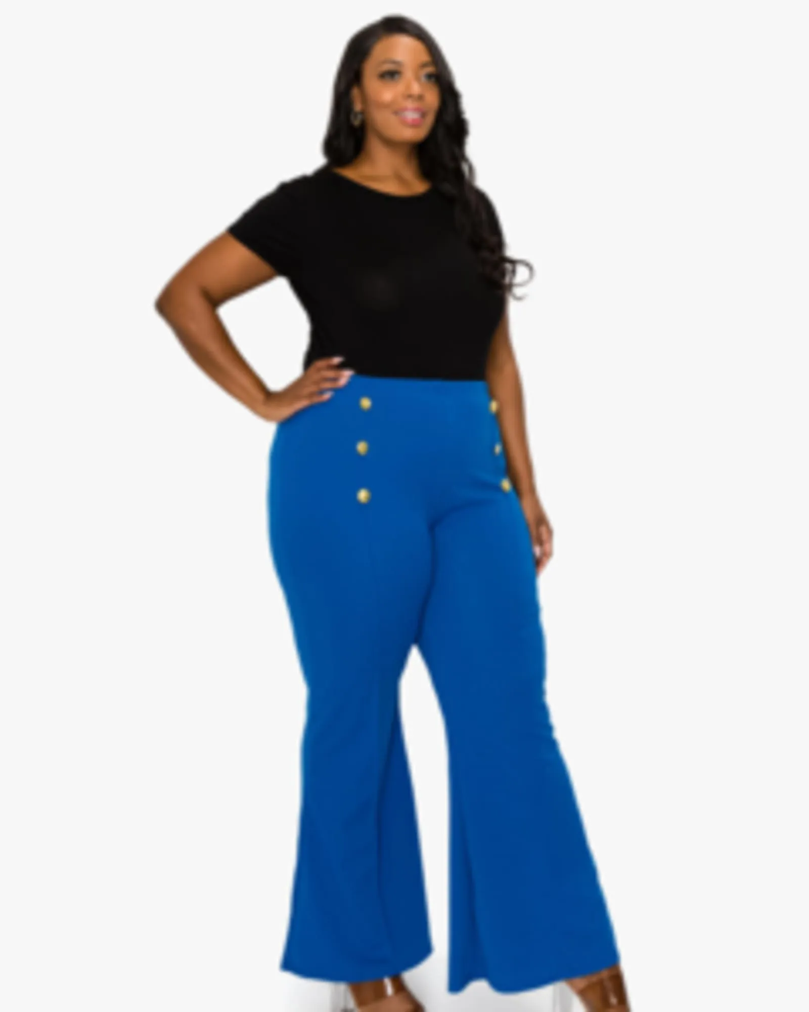 Ruth High Waisted Flare Pants | Classic Blue