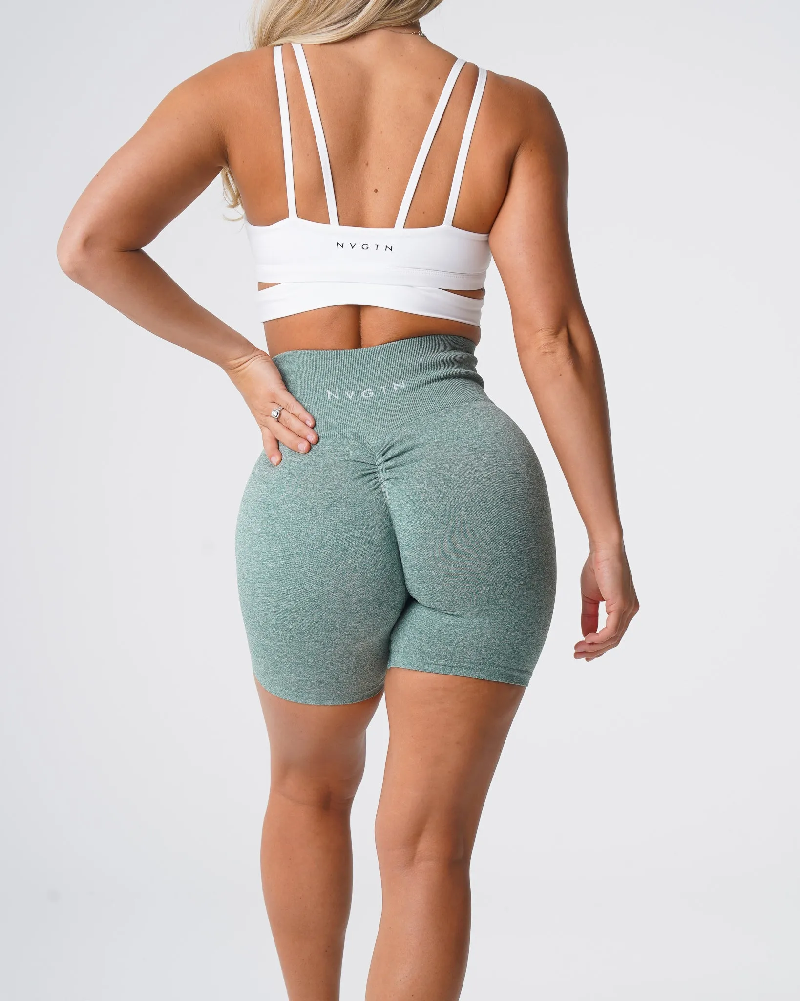 Sage Green Scrunch Seamless Shorts