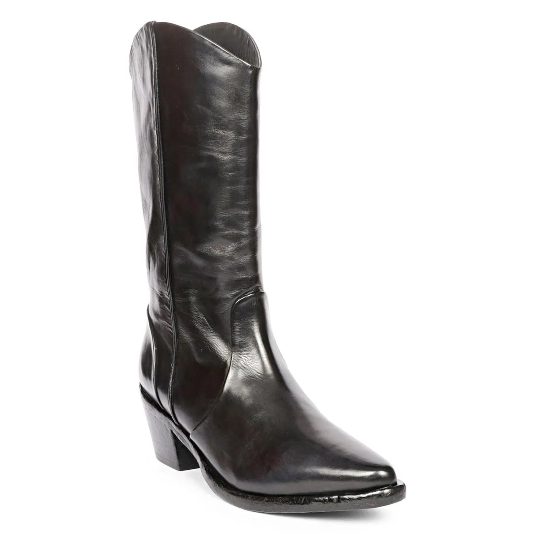 Saint Myla Black Leather Washed Calf Boot