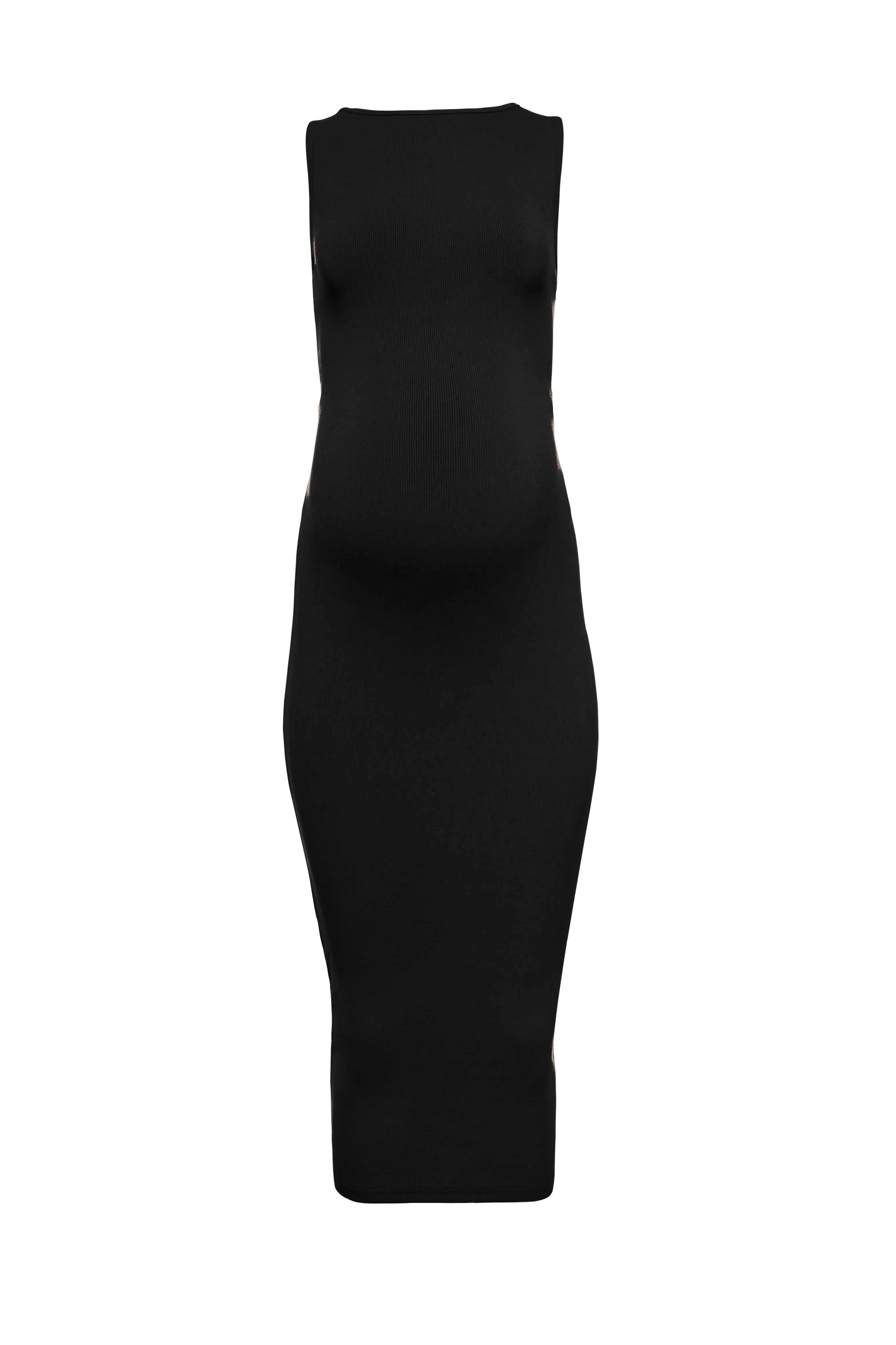 Sculpting Rib Boat Neck Midi Dress