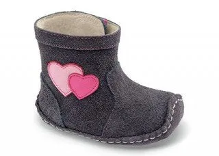 See Kai Run Girl's F14 Miriam Suede Heart Soft Sole Boot