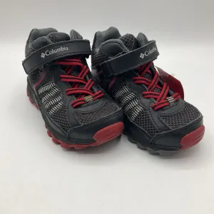 Size 8: Columbia Black/Red Velcro Strap Omni-Grip Hiking Shoes