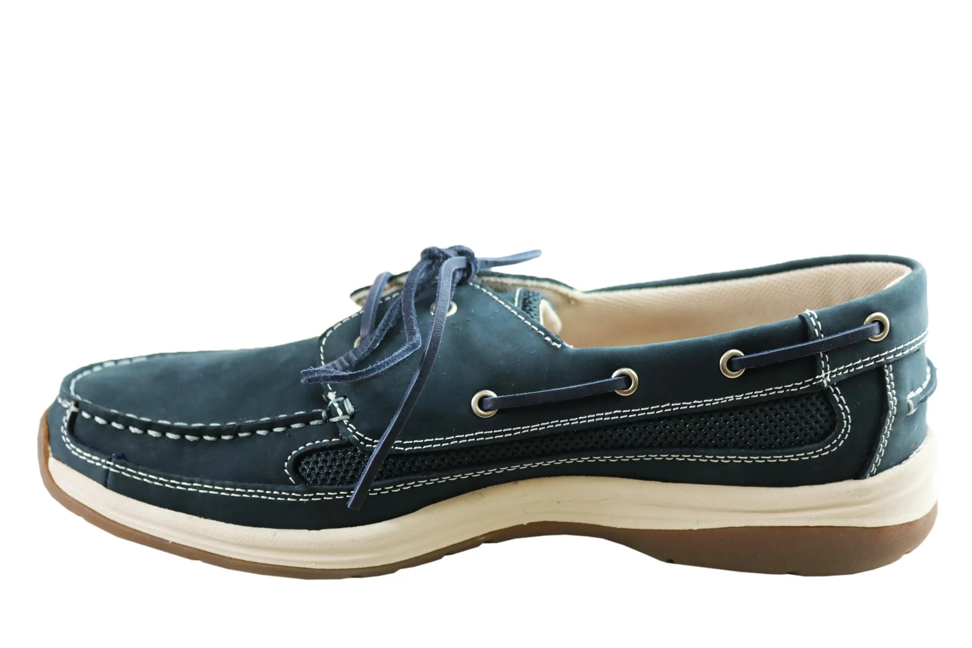 Slatters Shackle Mens Comfortable Leather Boat Shoes