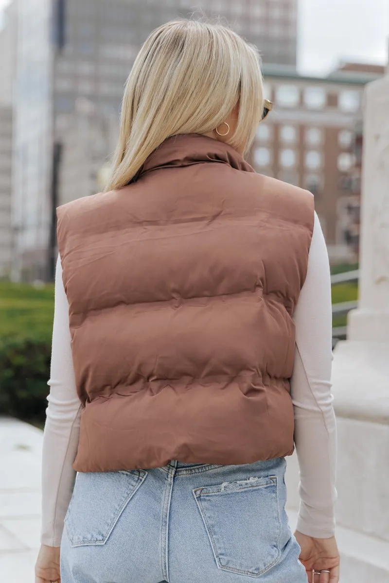 Thread and Supply Brown Puffer Vest - FINAL SALE