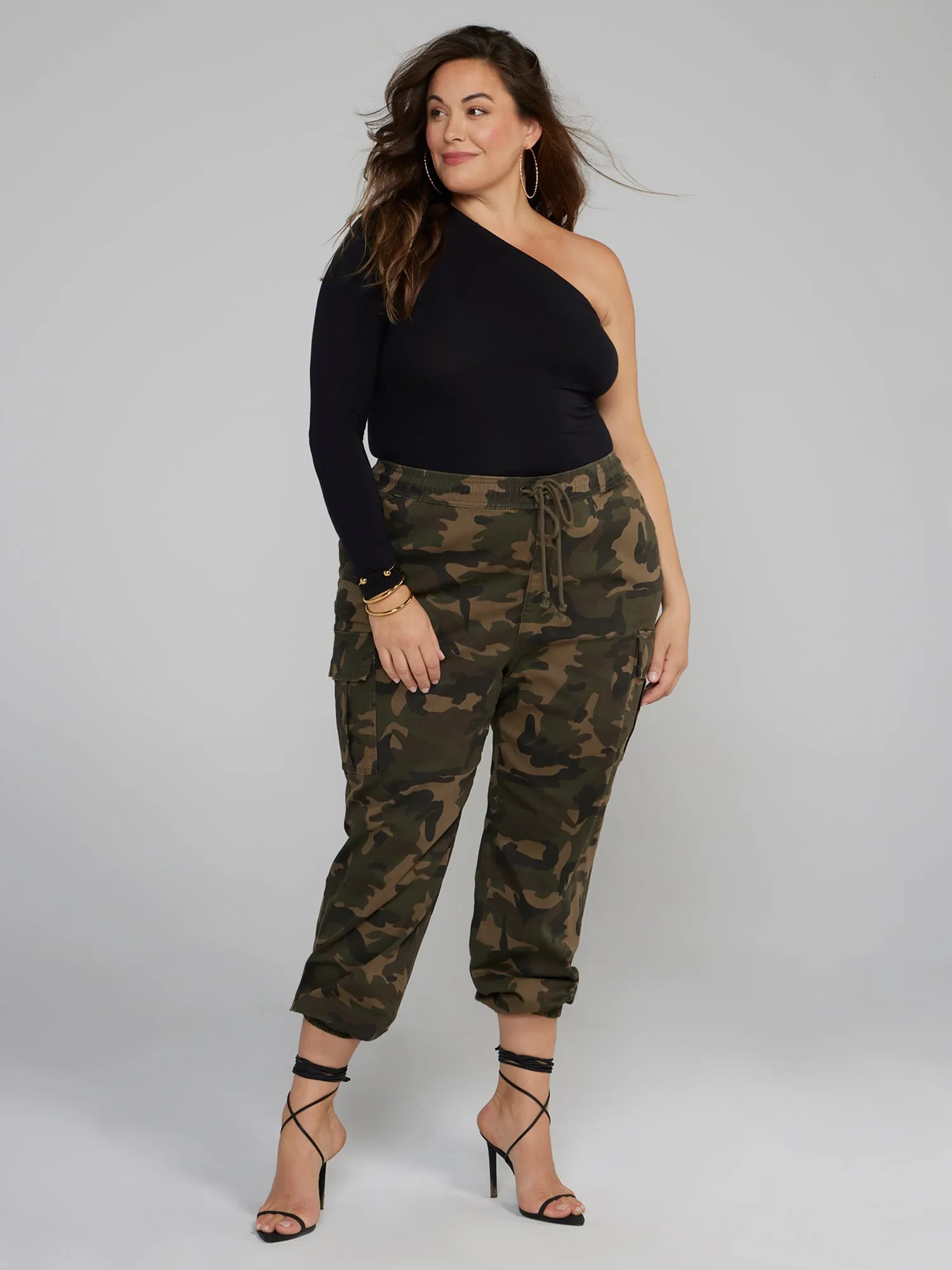 Tie-Waist Cargo Camo Joggers