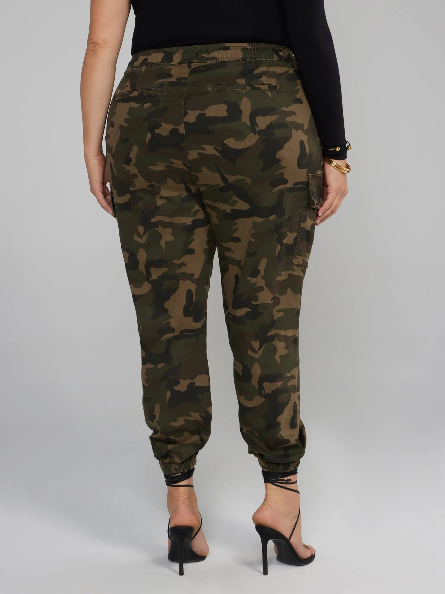 Tie-Waist Cargo Camo Joggers