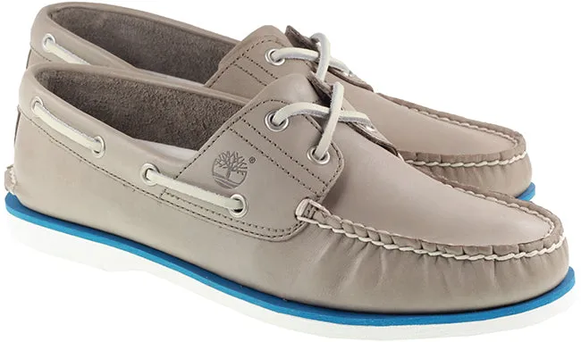 Timberland Boots Mens 2 Eye Classic Boat Shoe Mid Grey