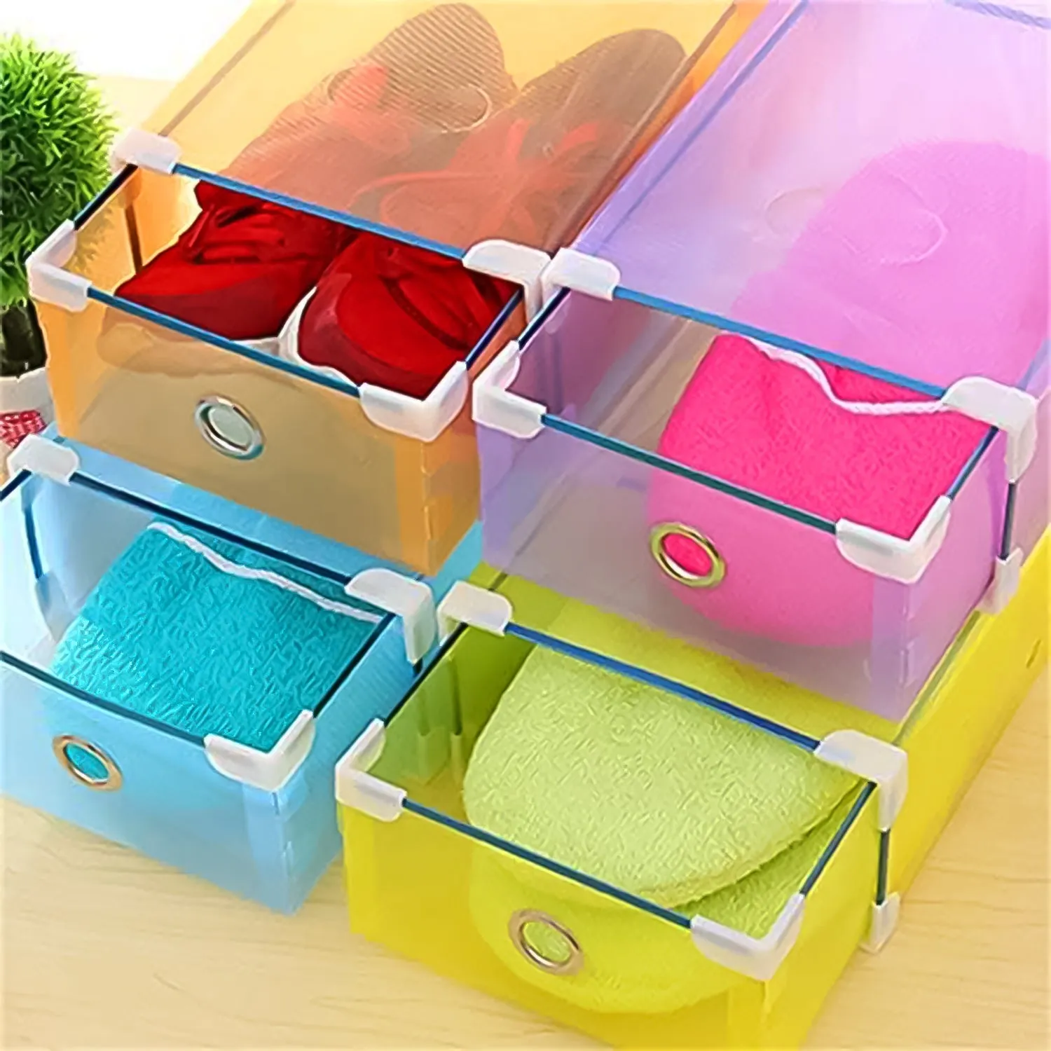 Transparent Drawer Style Shoe Storage Box (1 Pc)