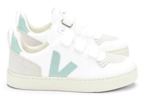 Veja White Matcha Esplar Leather Velcro Sneakers