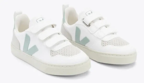 Veja White Matcha Esplar Leather Velcro Sneakers