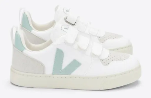 Veja White Matcha Esplar Leather Velcro Sneakers