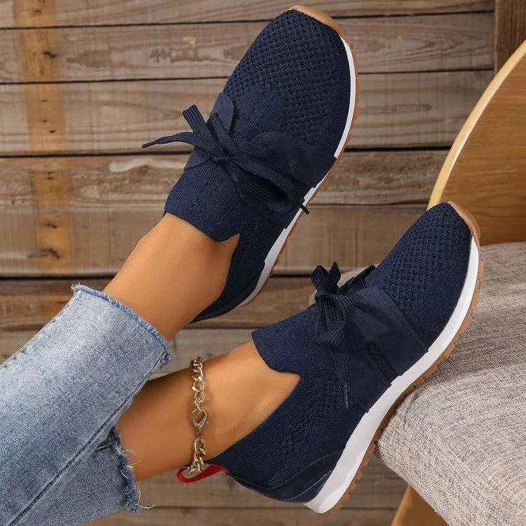 Women's Fly Woven Mesh Lace-up Casual Shoes